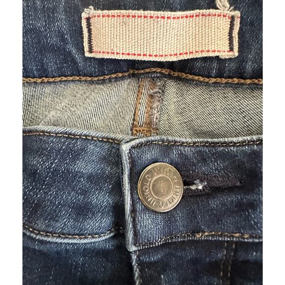 Uniqlo Womens Tapered Jean Leggings Size 25 (25x27.5) Mid Rise Dark Wash - Picture 5 of 8